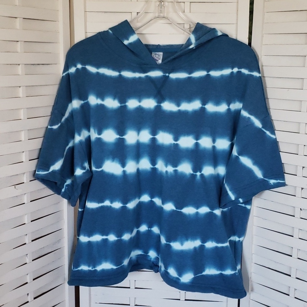 Te Verde new tie dye short sleeves woman hoodie size L